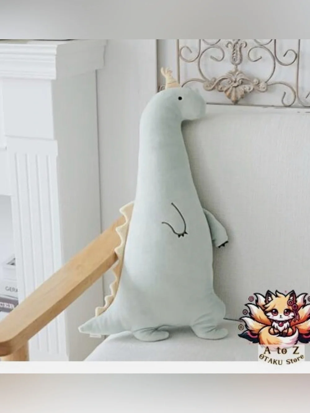 NEW Livheart Body Pillow Roomies Party Scared Dinosaur M Size Total Length ~25”
